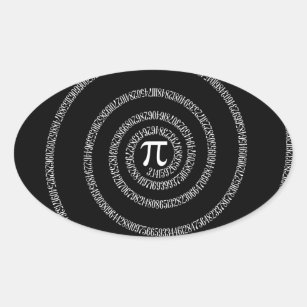 Spiral for Pi on Black Decor Oval Sticker