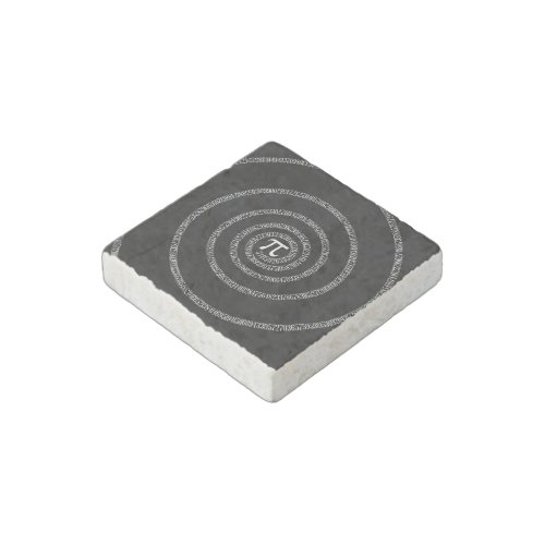 Spiral for Pi on Black Decor Stone Magnet