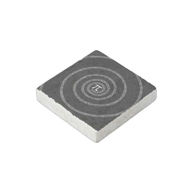 Spiral for Pi on Black Decor Stone Magnet (Angled)