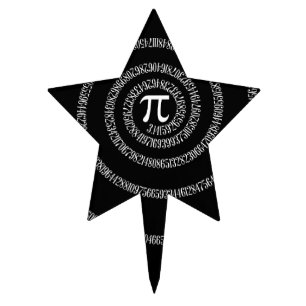 Spiral for Pi on Black Style Cake Topper
