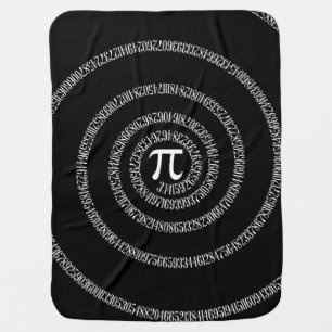 Spiral for Pi on Black Style Swaddle Blanket