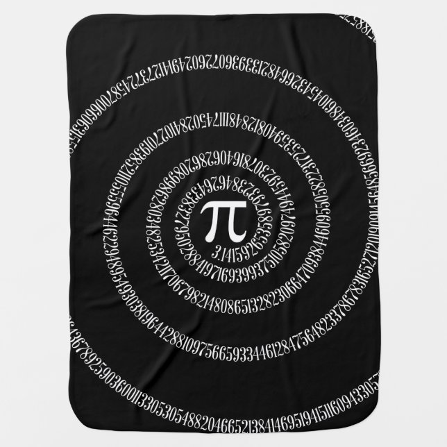 Spiral for Pi on Black Style Swaddle Blanket (Front)