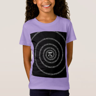 Spiral for Pi on Black Style T-Shirt