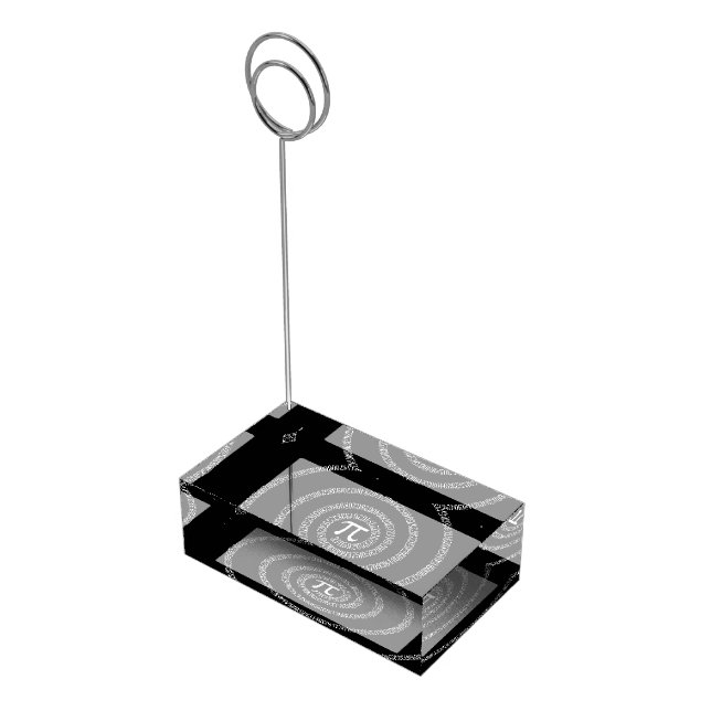 Spiral for Pi on Black Style Table Number Holder (Corner)