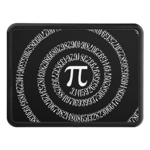 Spiral for Pi on Black Style Tow Hitch Cover