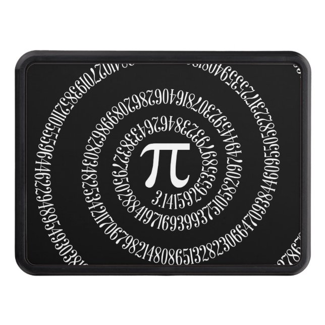 Spiral for Pi on Black Style Tow Hitch Cover (Front)