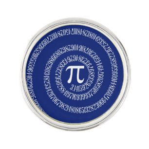 Spiral for Pi on Navy Blue Decor Lapel Pin