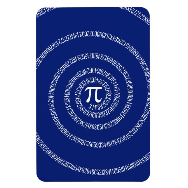 Spiral for Pi on Navy Blue Decor Magnet (Vertical)