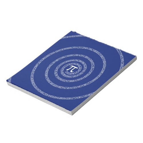 Spiral for Pi on Navy Blue Decor Notepad