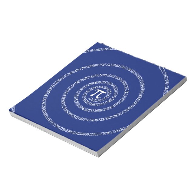 Spiral for Pi on Navy Blue Decor Notepad (Rotated)