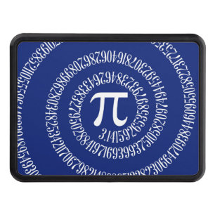 Spiral for Pi on Navy Blue Decor Tow Hitch Cover
