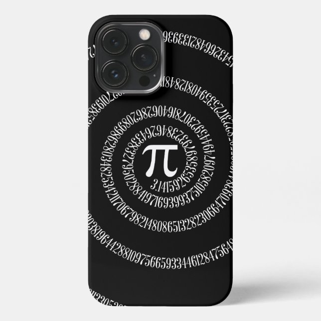 Spiral for Pi on Solid Black iPhone Case (Back)