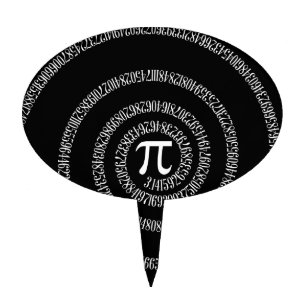 Spiral for Pi Typography on Black Cake Topper