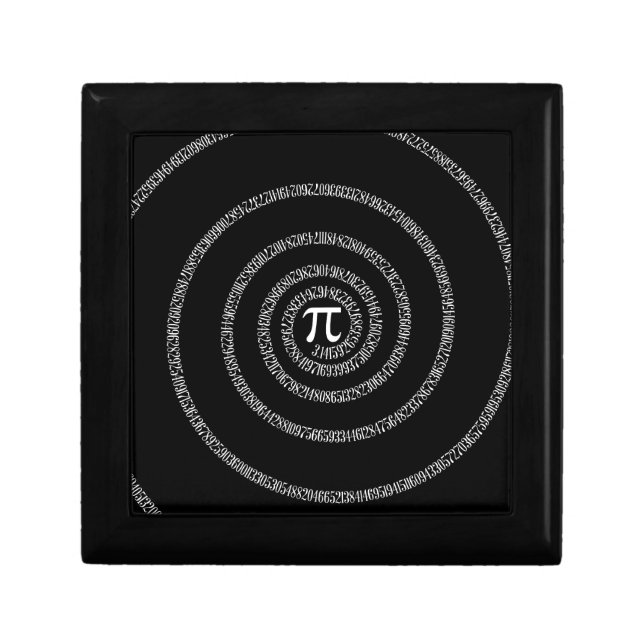 Spiral for Pi Typography on Black Gift Box (Front)