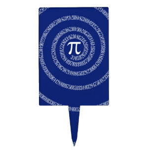 Spiral for Pi Typography on Blue Cake Topper