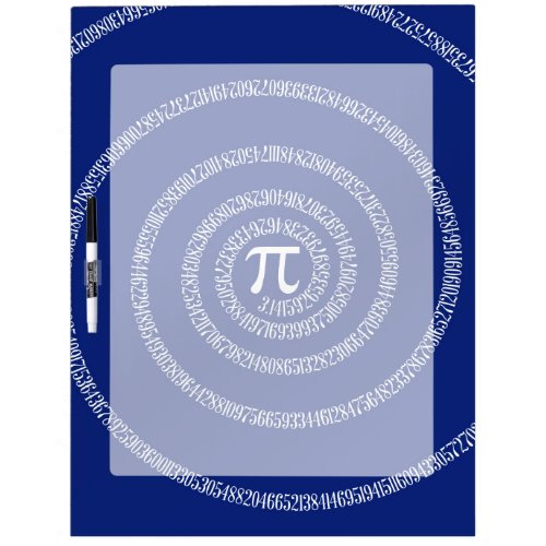 Spiral for Pi Typography on Blue Dry_Erase Board