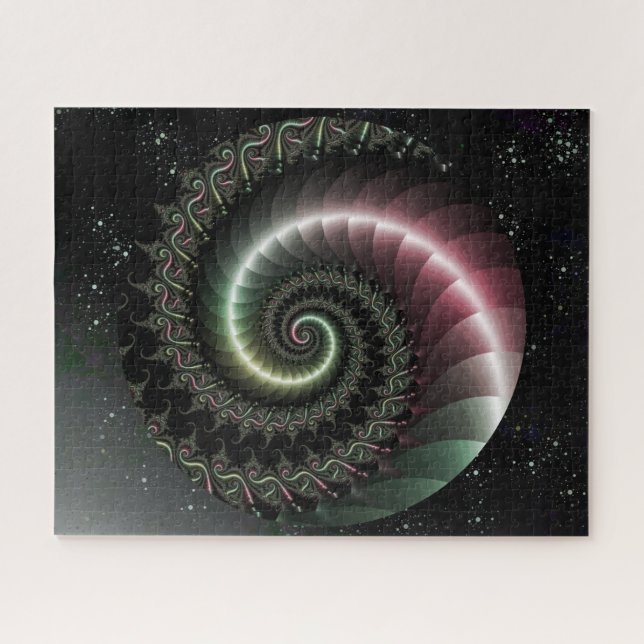 Spiral Fractal on a starry sky jigsaw Jigsaw Puzzle (Horizontal)