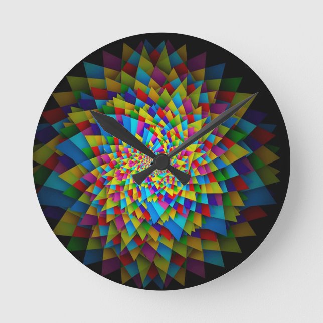 Spiral Fractal Round Clock (Front)