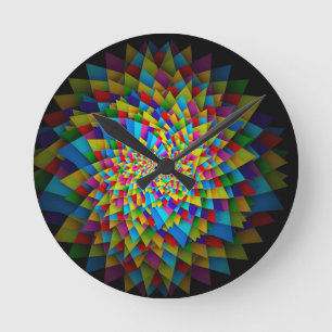 Spiral Fractal Round Clock