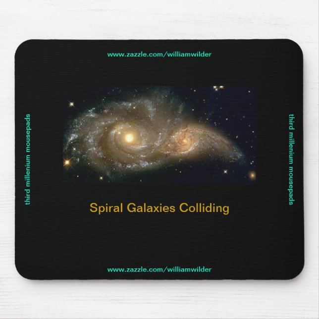Spiral Galaxies Colliding Mousepad (Front)