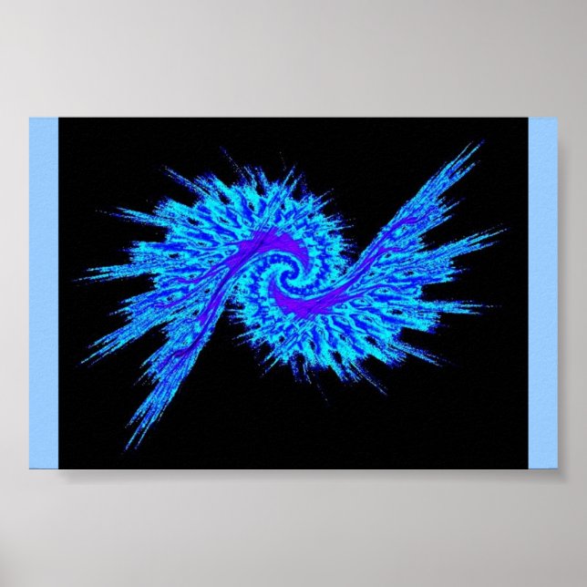 Spiral Galaxy Blue Poster (Front)