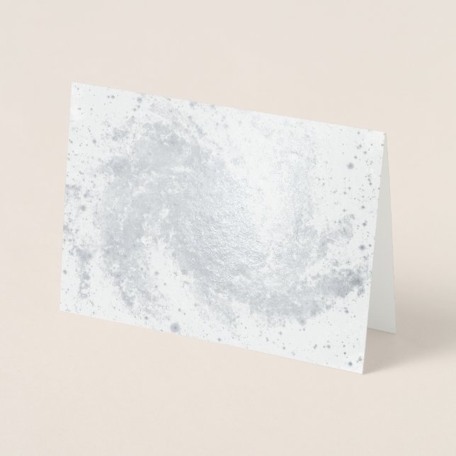 Spiral Galaxy Christmas Card - Silver Foil (Front)
