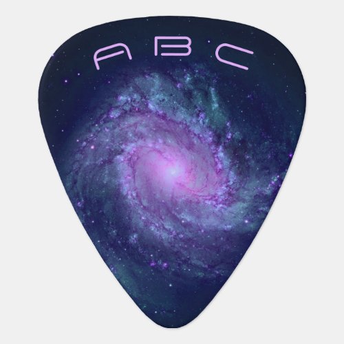 Spiral galaxy custom initials astronomy guitar pick