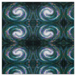 Spiral Galaxy in Space, Dark Green and Purple Fabric