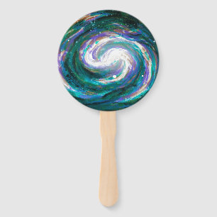Spiral Galaxy in Space Hand Fan