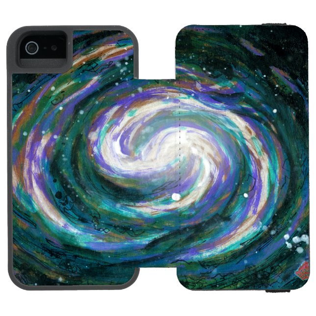 Spiral Galaxy in Space Incipio iPhone Wallet Case (Folio Open)