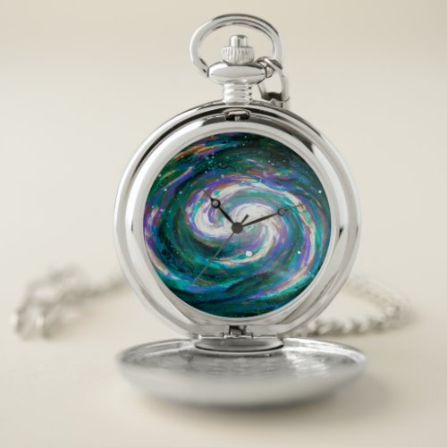 Spiral Galaxy in Space Pocket Watch