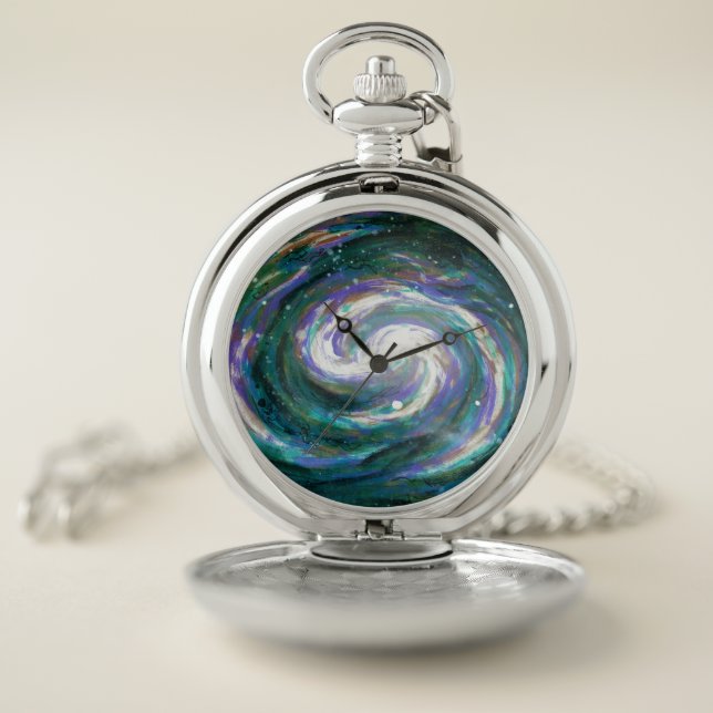 Spiral Galaxy in Space Pocket Watch (Inside)