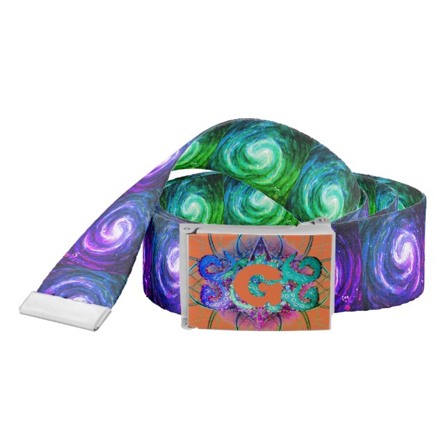 Spiral Galaxy in Space with monogram Belt (Snake)