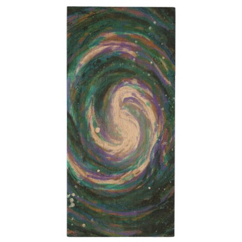 Spiral Galaxy in Space Wood USB Flash Drive
