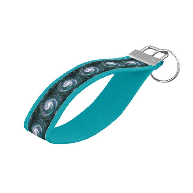 Spiral Galaxy in Space Wrist Keychain (Angled Up)