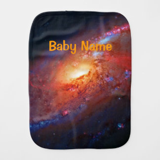 Spiral Galaxy M106 in Canes Venatici Baby Burp Cloth
