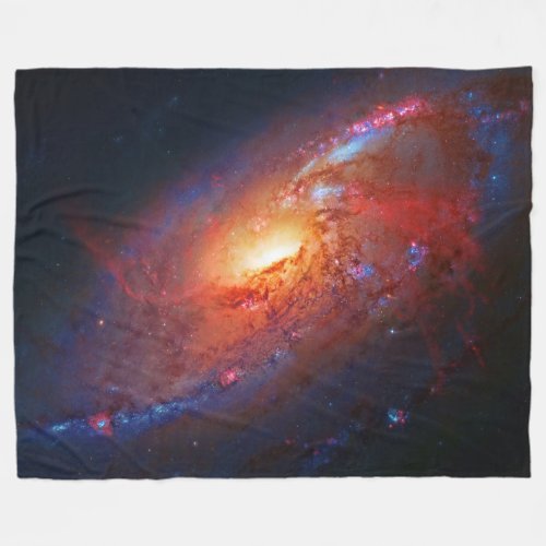 Spiral Galaxy M106 in Canes Venatici Fleece Blanket