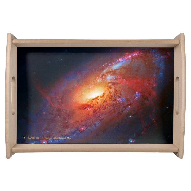 Spiral Galaxy M106 in Canes Venatici Serving Tray (Front)