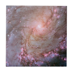 Spiral Galaxy M83, Ablaze With Star Formation. Ceramic Tile