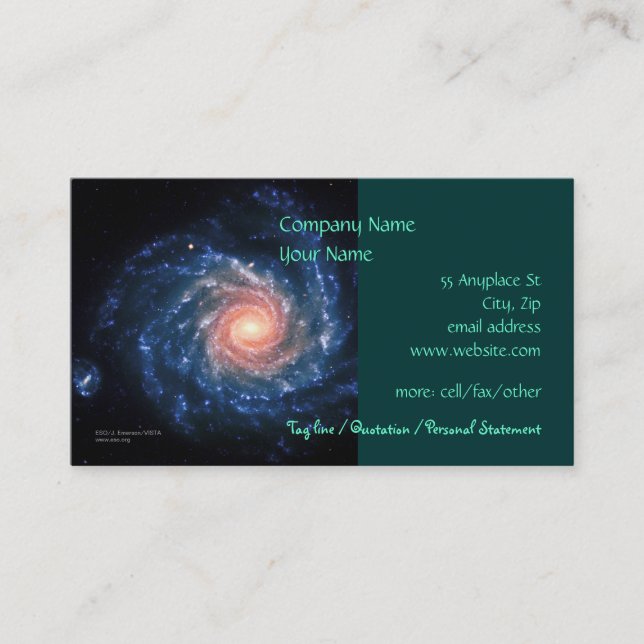Spiral galaxy NGC 1232 outer space picture Business Card (Front)