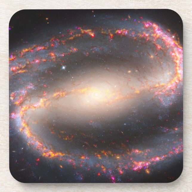 Spiral Galaxy Ngc 1300. Beverage Coaster (Front)