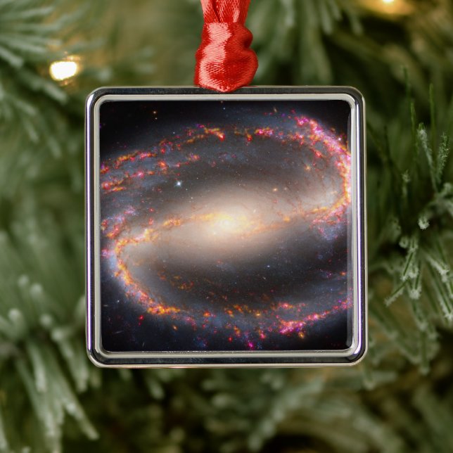 Spiral Galaxy Ngc 1300. Metal Ornament (Tree)