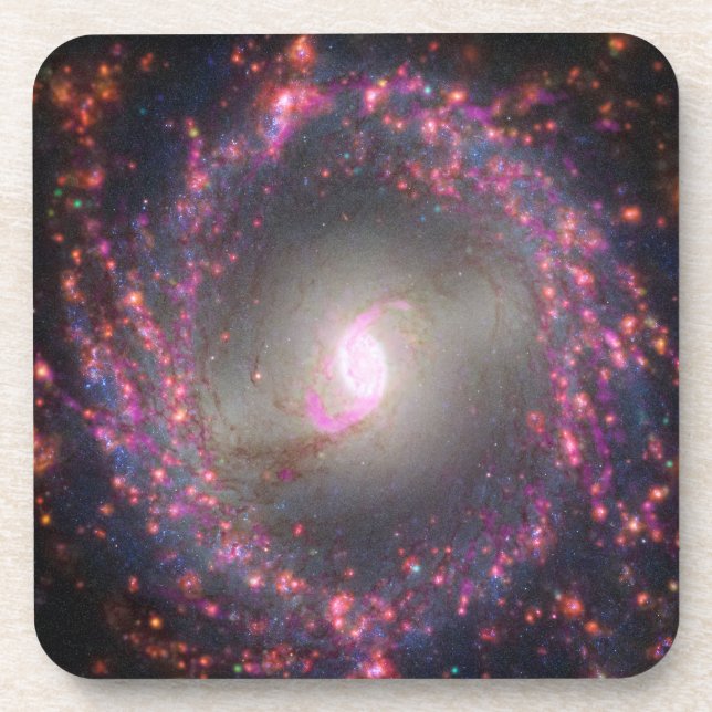 Spiral Galaxy Ngc 3351. Beverage Coaster (Front)