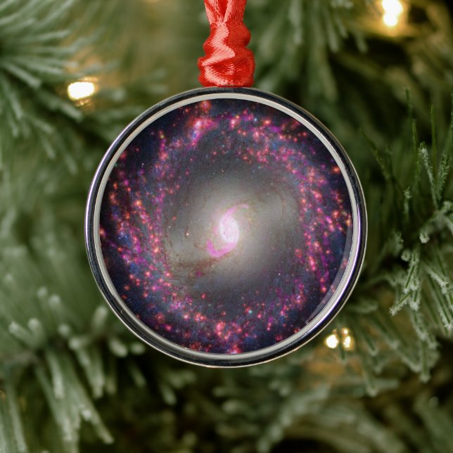 Spiral Galaxy Ngc 3351. Metal Ornament (Tree)