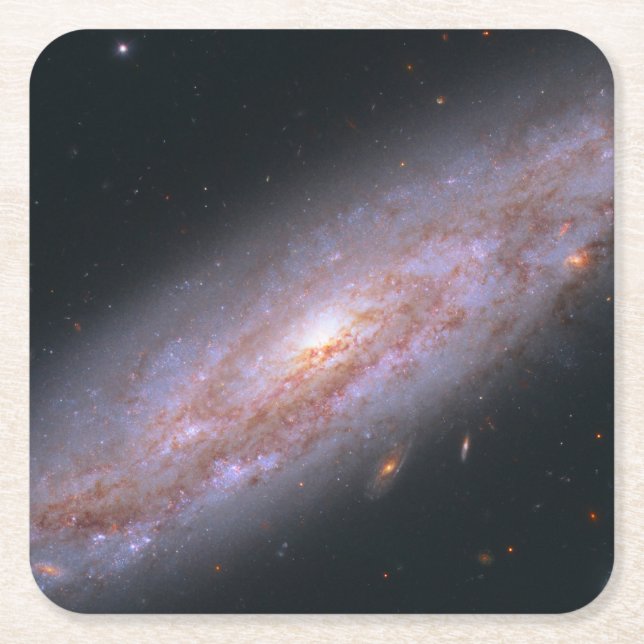 Spiral Galaxy Ngc 3972. Square Paper Coaster (Front)