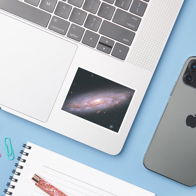 Spiral Galaxy Ngc 3972. Sticker (Laptop w/ iPhone)