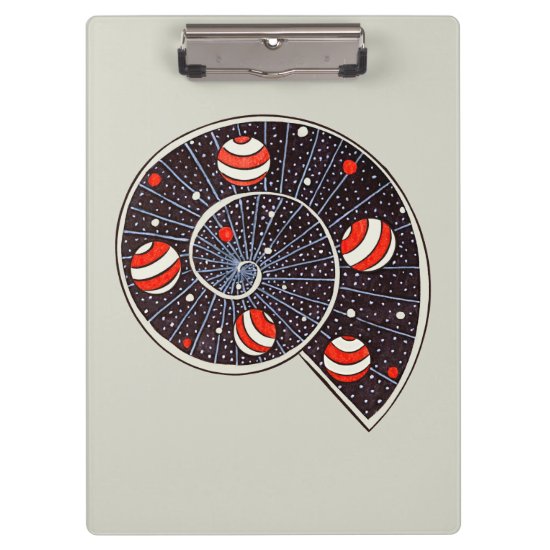 Spiral Galaxy Snail With Beach Ball Planets Clipboard