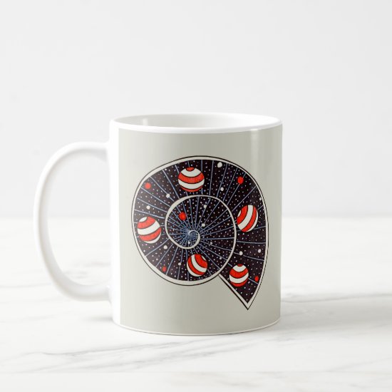 Spiral Galaxy Snail With Beach Ball Planets Coffee Mug