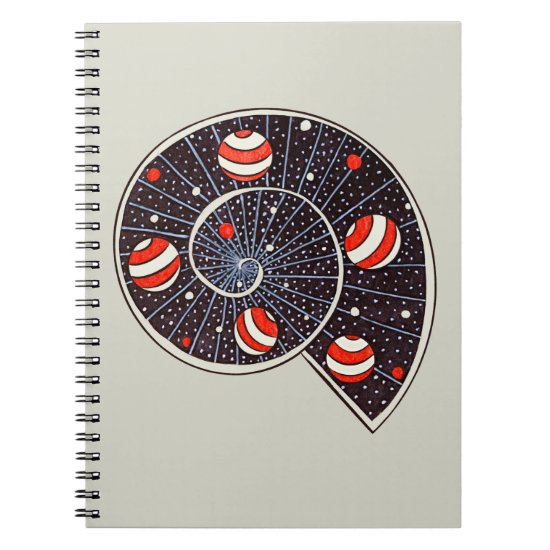 Spiral Galaxy Snail With Beach Ball Planets Notebook