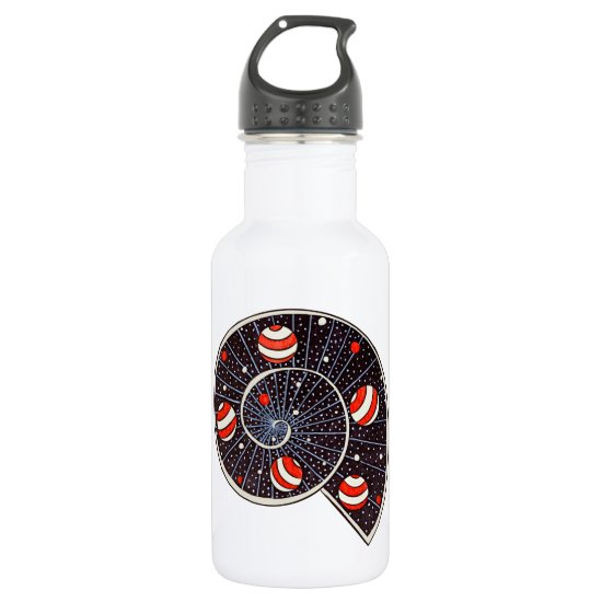 Spiral Galaxy Snail With Beach Ball Planets Stainless Steel Water Bottle